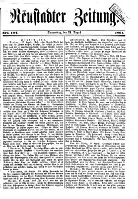 Neustadter Zeitung Donnerstag 29. August 1861