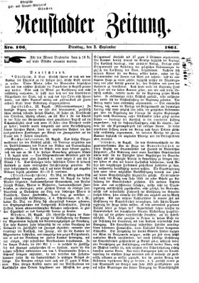 Neustadter Zeitung Dienstag 3. September 1861