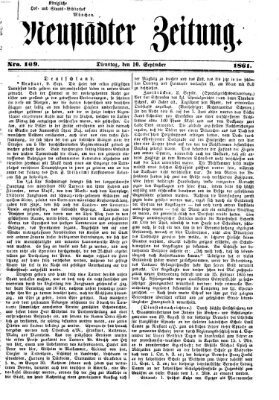 Neustadter Zeitung Dienstag 10. September 1861