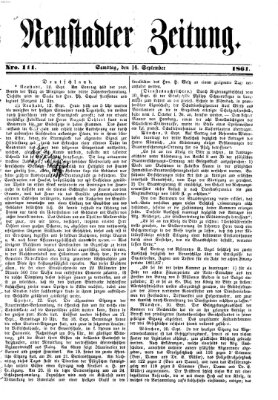 Neustadter Zeitung Samstag 14. September 1861