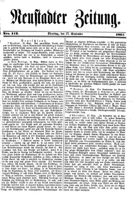 Neustadter Zeitung Dienstag 17. September 1861