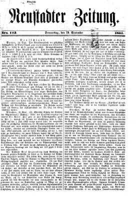 Neustadter Zeitung Donnerstag 19. September 1861