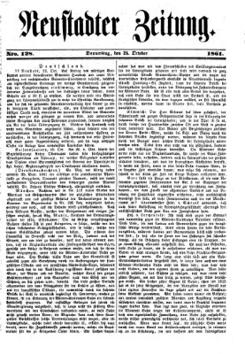 Neustadter Zeitung Donnerstag 24. Oktober 1861