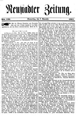 Neustadter Zeitung Donnerstag 7. November 1861