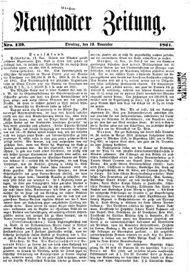 Neustadter Zeitung Dienstag 19. November 1861