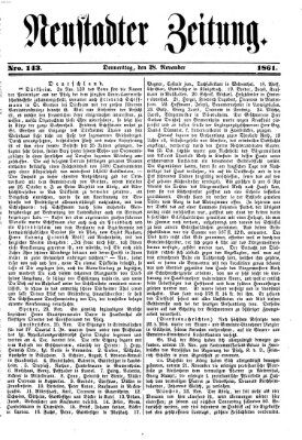 Neustadter Zeitung Donnerstag 28. November 1861