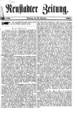 Neustadter Zeitung Samstag 30. November 1861