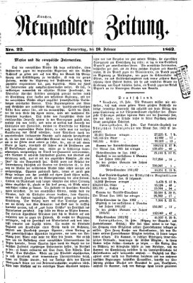 Neustadter Zeitung Donnerstag 20. Februar 1862