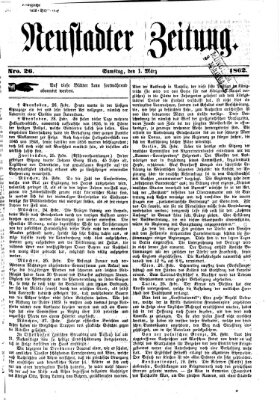 Neustadter Zeitung Samstag 1. März 1862