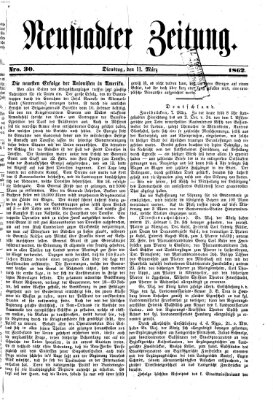 Neustadter Zeitung Dienstag 11. März 1862