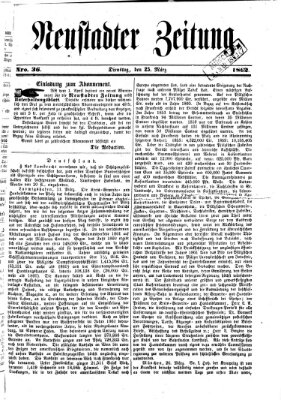 Neustadter Zeitung Dienstag 25. März 1862