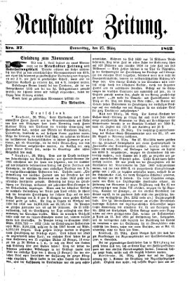 Neustadter Zeitung Donnerstag 27. März 1862