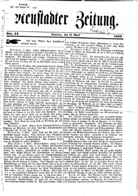 Neustadter Zeitung Samstag 12. April 1862