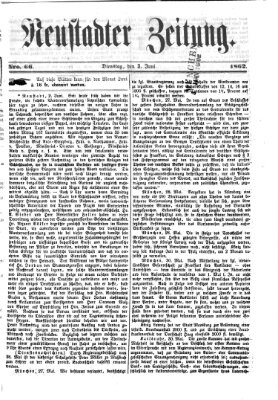 Neustadter Zeitung Dienstag 3. Juni 1862