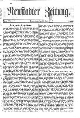 Neustadter Zeitung Donnerstag 24. Juli 1862