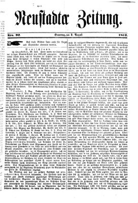 Neustadter Zeitung Samstag 2. August 1862