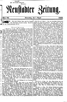 Neustadter Zeitung Donnerstag 7. August 1862