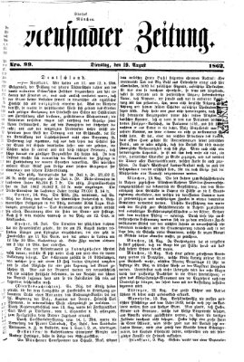 Neustadter Zeitung Dienstag 19. August 1862