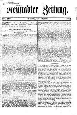 Neustadter Zeitung Donnerstag 4. September 1862