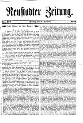 Neustadter Zeitung Dienstag 30. September 1862