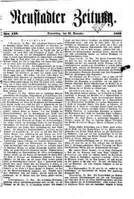 Neustadter Zeitung Donnerstag 20. November 1862