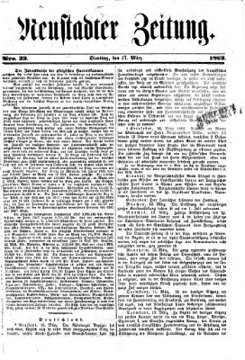 Neustadter Zeitung Dienstag 17. März 1863