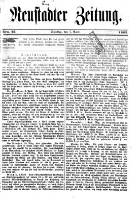 Neustadter Zeitung Dienstag 7. April 1863