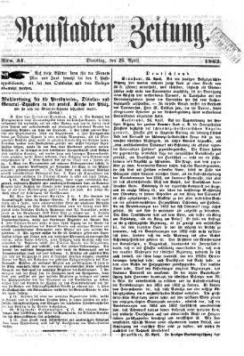 Neustadter Zeitung Dienstag 28. April 1863