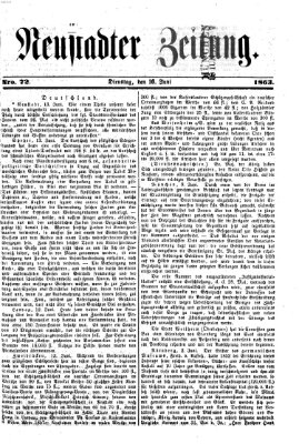 Neustadter Zeitung Dienstag 16. Juni 1863