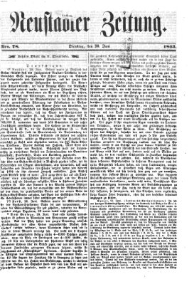 Neustadter Zeitung Dienstag 30. Juni 1863