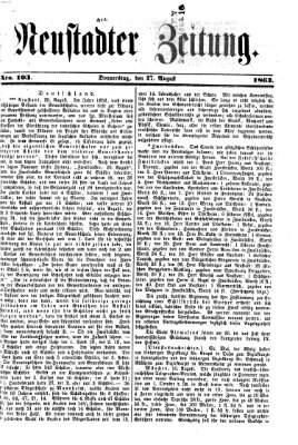 Neustadter Zeitung Donnerstag 27. August 1863