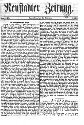 Neustadter Zeitung Donnerstag 19. November 1863