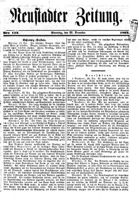 Neustadter Zeitung Dienstag 22. Dezember 1863