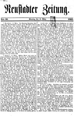 Neustadter Zeitung Dienstag 14. März 1865