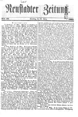 Neustadter Zeitung Dienstag 21. März 1865