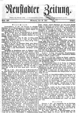 Neustadter Zeitung Mittwoch 12. Juli 1865