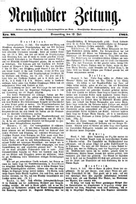 Neustadter Zeitung Donnerstag 13. Juli 1865