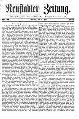 Neustadter Zeitung Dienstag 25. Juli 1865