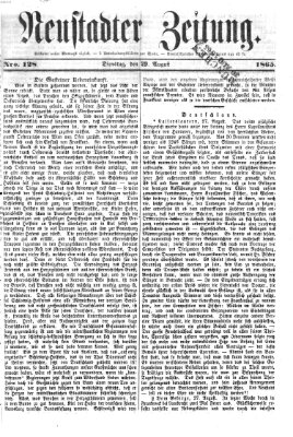 Neustadter Zeitung Dienstag 29. August 1865