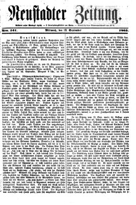 Neustadter Zeitung Mittwoch 13. September 1865