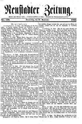 Neustadter Zeitung Donnerstag 21. September 1865