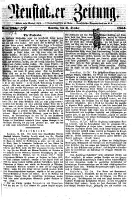 Neustadter Zeitung Samstag 21. Oktober 1865