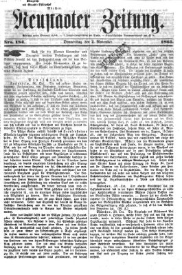 Neustadter Zeitung Donnerstag 2. November 1865