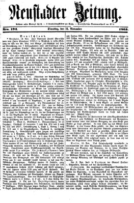 Neustadter Zeitung Dienstag 14. November 1865