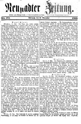 Neustadter Zeitung Mittwoch 15. November 1865