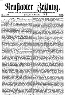 Neustadter Zeitung Freitag 17. November 1865