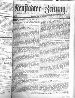 Neustadter Zeitung Samstag 10. Februar 1866