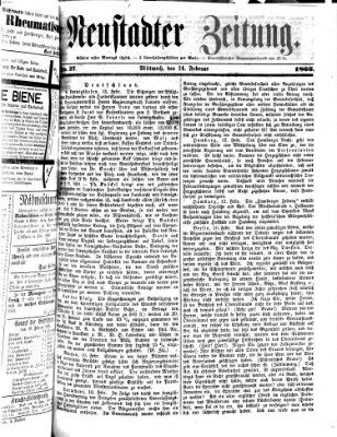 Neustadter Zeitung Mittwoch 14. Februar 1866