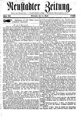 Neustadter Zeitung Mittwoch 11. April 1866