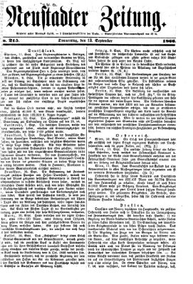 Neustadter Zeitung Donnerstag 13. September 1866